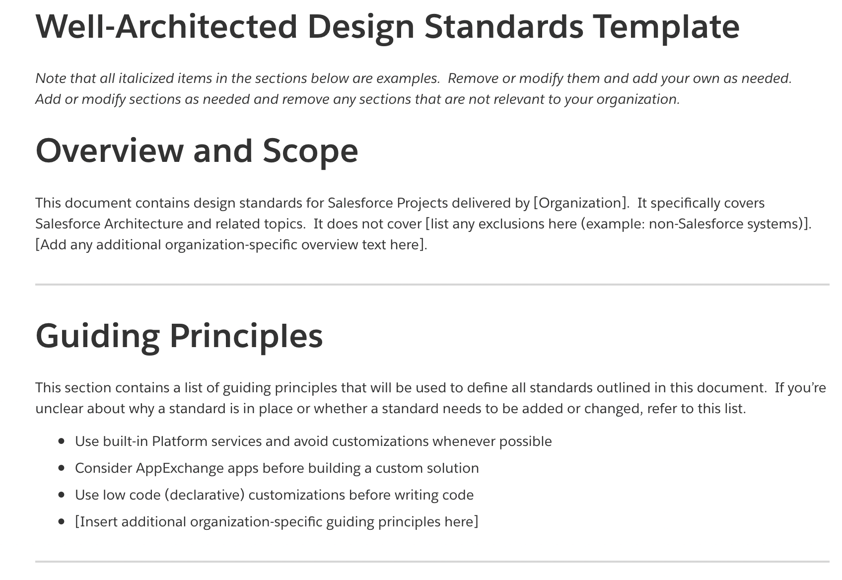 Use this template to set security policies for your organization.