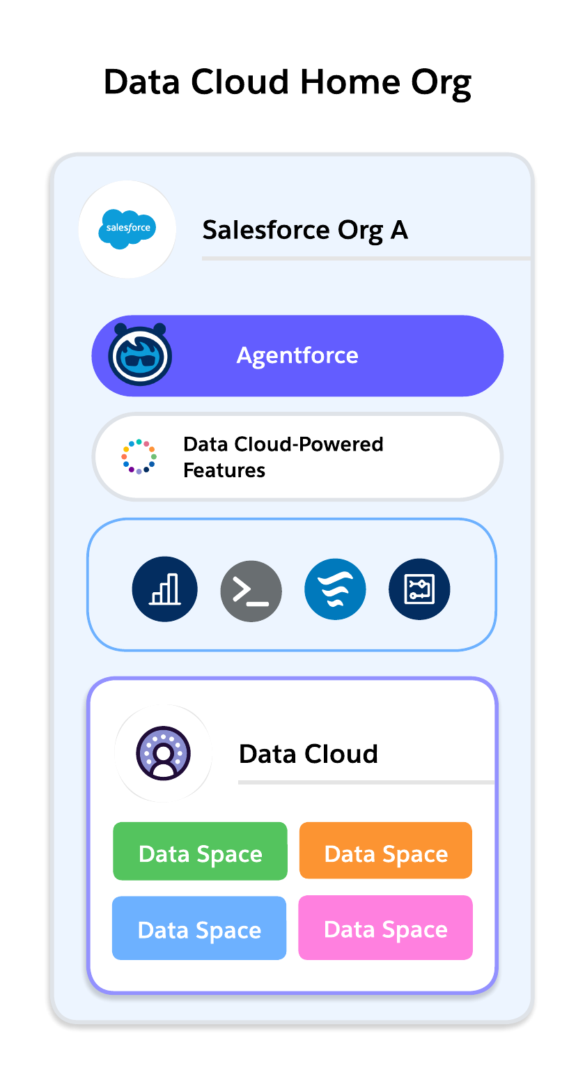 Decision diagram showing Data cloud home org