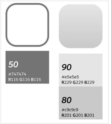 Color palette sample to show suggested contrast